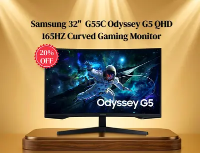 Samsung 32 Inch Odyssey G5 QHD 165Hz 1ms Curved Gaming Monitor