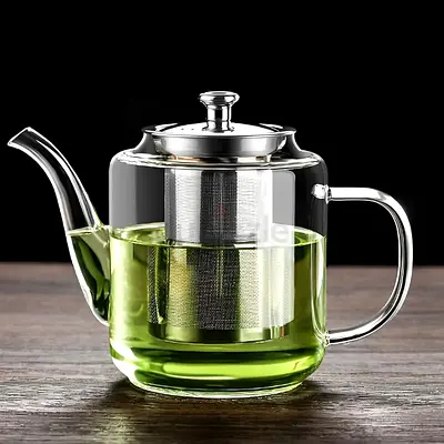 Glass Teapot 650 ml Heat Resistant Transparent Borosilicate Glass Teapot with Stainless Steel Filter