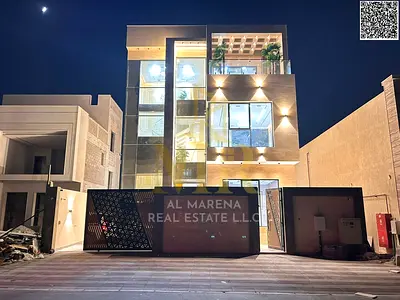 Luxury villa for sale in Al Helio 2. Elegant design featuring 6 spacious bedrooms and ultra-luxurious finishes in a strategic location in Ajman 🏡✨