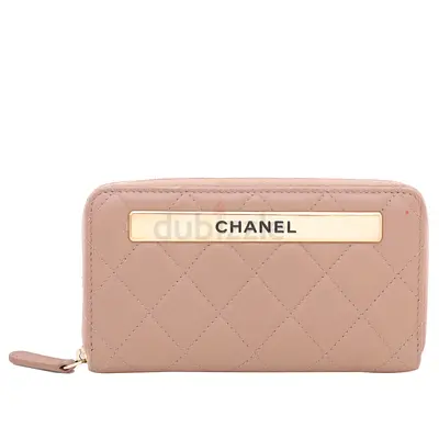 Authentic Chanel Light Brown Trendy Zip Around Wallet