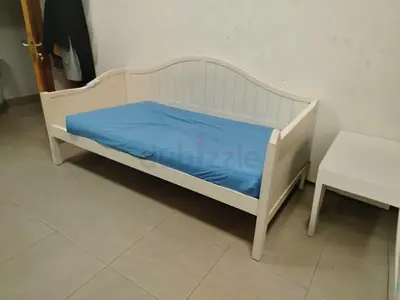 White Wooden Daybed / Single Bed with Side Panels - Good Condition