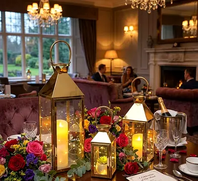 3 Stainless Steel Decorative Lantern 19 High Metal Hanging Lantern with Tempered Glass Panels Per