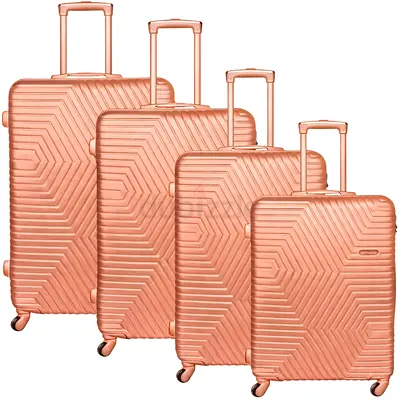 4-Piece Rose Gold Hard Shell Luggage Set - Lightweight Spinner Suitcases