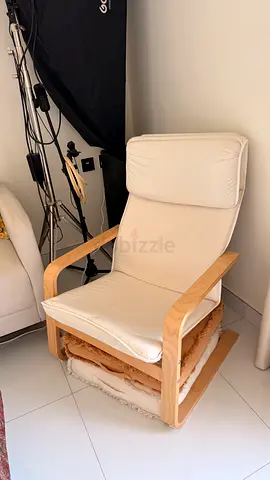 Ikea Poang Armchair with Cream Cushion - curtains (2)- soft benches (2)