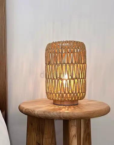 Woven Cylinder Table Lamp