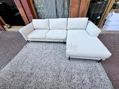 The Lóóm Collection L Shape Sofa Beige Good condition
