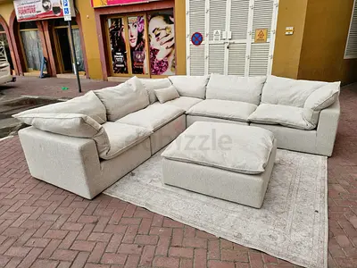 2XL feather 🪶 filled modular sofa with footstool like a new condition