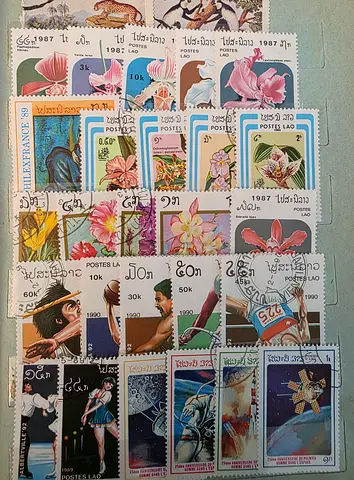 55 Laos Stamps for AED 25