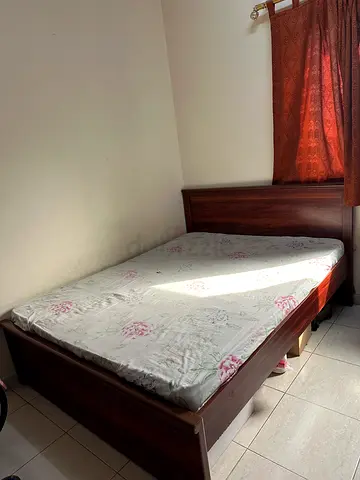 Solid Wooden Double Bed with Headboard and Footboard - Dark Finish