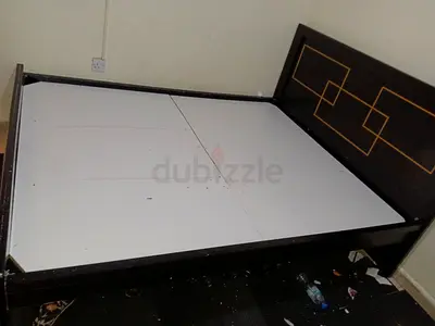 Wooden Double Bed Frame with Headboard — Used