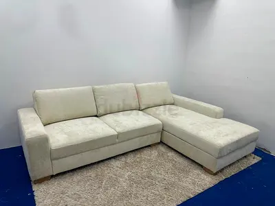 Selling Ikea sorvallen beige color lshape sofa with storage