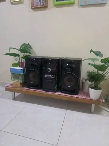 SELLING ALL FURNITURE - JVC Home Stereo System with Dual Speakers