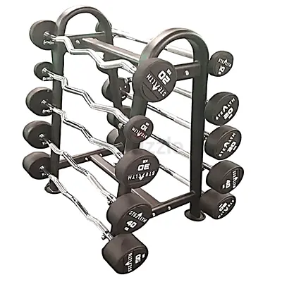 Stealth Fixed Barbell Set – Curl  Straight (10kg to 50kg)