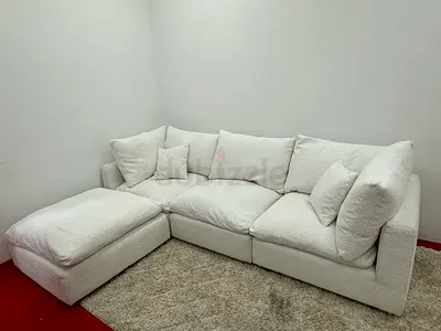 Feather 🪶 filled modular sofa with footstool