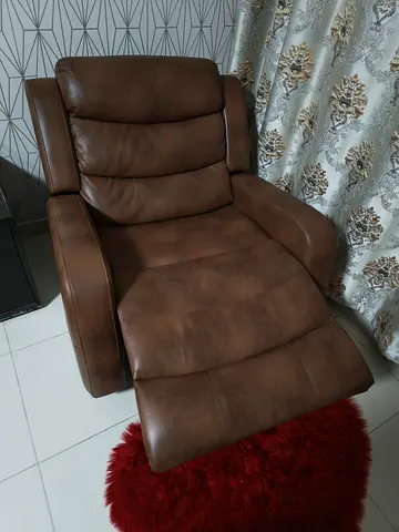 Leather brown recliner sofas 2 pcs