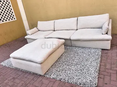 Home Center swin feather filled sofa with footstool