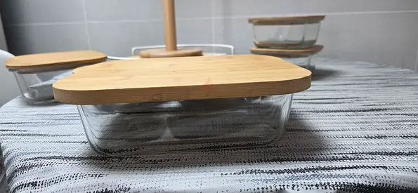 Glass Food Storage Containers with Bamboo Lids