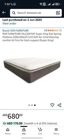 Super king size Spring mattress 200x200x25 cm R2R