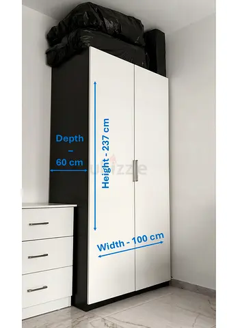 Last Day - Two Door Wardrobe (IKEA) | 7 Feet | Excellent Condition | AED 250