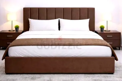 Brend New fabric wooden King size 180x200 Bed with Madical Matress Available