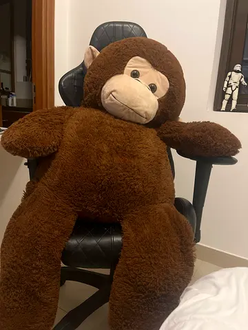 Large Brown Plush Monkey Soft Toy - Good Condition