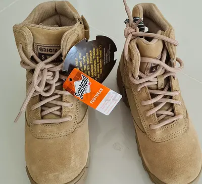 New Tan Suede Tactical/Work Boots - Size 44  (with tags)