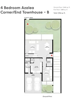 Direct from owner | Corner 4-Bedroom with majlis Townhouse - Single row - Masar | Azalea Phase