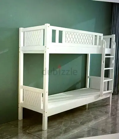 Brand New Solid Wood White Bunk Bed - Twin over Twin, Ladder Included