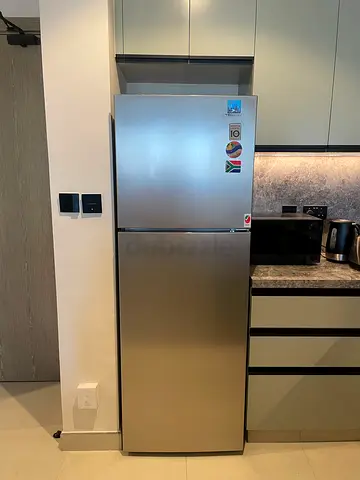 Silver two-door Bompani refrigerator - good condition