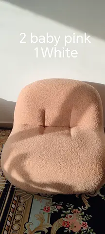 Soft Baby Pink Boucle Lounge Chair (Excellent Condition)