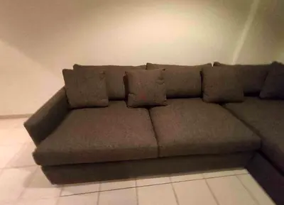 Brown color cratebarrel lshape sofa