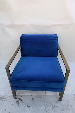 (59) Azure Velvet, Modern Accent Chair