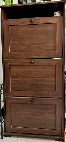 3-Drawer Shoe Cabinet / Storage Unit – Dark Brown