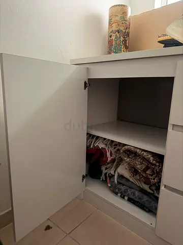 White Storage Cabinet / Cupboard with Shelves - Good Condition