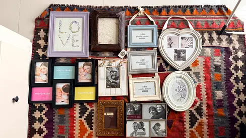 Assorted Picture Photo Frames Collection - Various Sizes and Styles