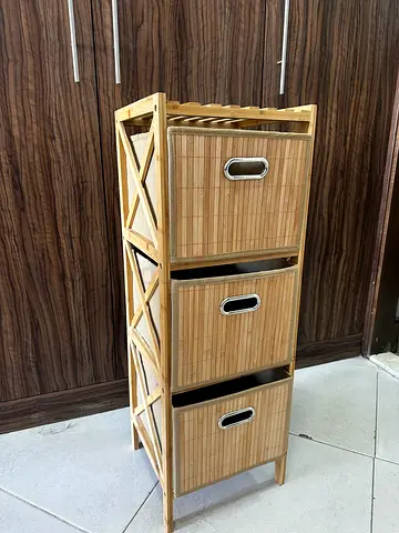Natural Bamboo 3-Drawer Storage Unit / Organizer