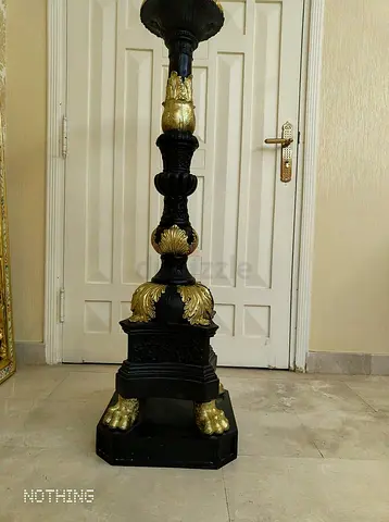 Antique-style Black  Gold Decorative Floor Lamp Base / Pedestal