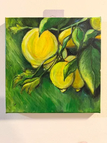 Original Lemon Painting – Handmade Art, Ready to Hang