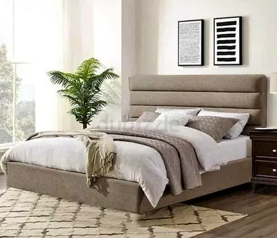 Modern stylish king size fully customisable bedframe in soft Fabric Hydraulic storage can be install