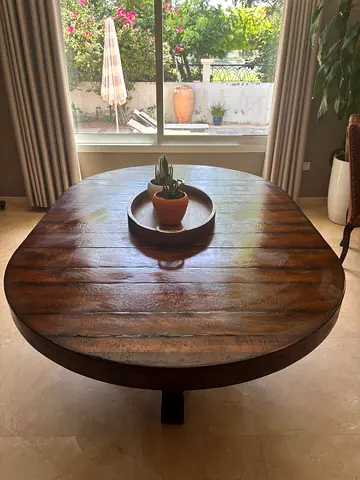 Pottery Barn Solid Wood Oval Dining Table - Rustic Finish