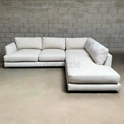 West Elm L Shape Sofa Beige Good condition