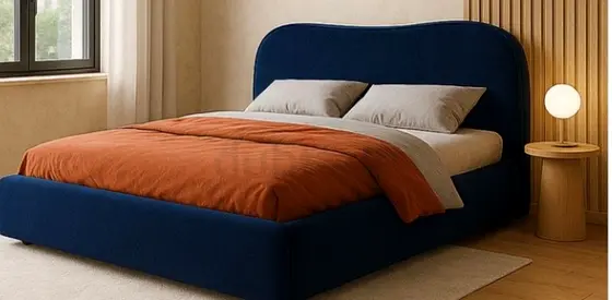 Dark blue colour 160*200 queen size Bed