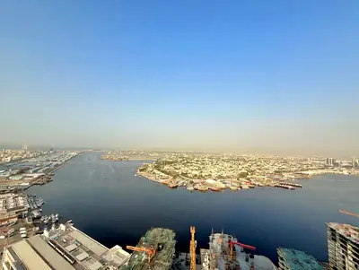 Two bedrooms and a living room in Al Waha Towers, Al Rashidiya 1, with a sea view, 3 bathrooms, master bedrooms with 2 balconies, gym, swimming pool,