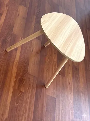 Small Wooden Tripod Side Table - Light Oak Finish