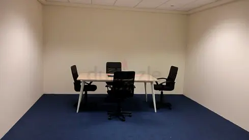 Meeting table with chair and carpet