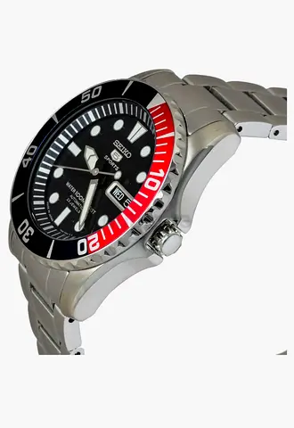 Seiko 5 Sports Automatic Mens Watch - Stainless Steel, Pepsi Bezel - Brand New