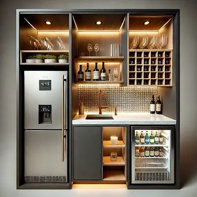 Compact Built-in Home Bar  Beverage Center