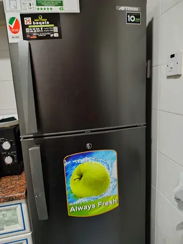 Grey Double-Door Refrigerator - Good Working Condition