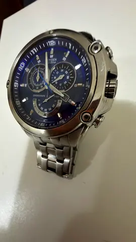 Citizen Chronograph Mens Stainless Steel Watch - Blue Dial