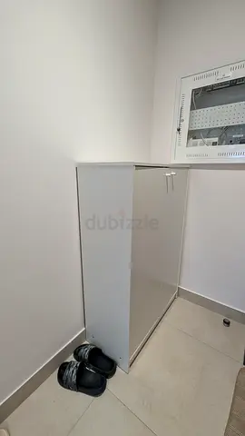 IKEA Slim White Shoe Cabinet — Compact Entryway Storage